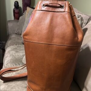 Brown Leather Men's Backpack